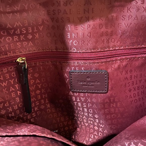 NWOT Kate Spade Burgundy Patent Leather Satchel - Picture 5 of 6